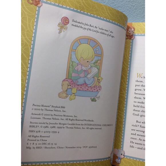 Storybook Bible Precious Moments 2010 Print Tommy Nelson New Without Box - Picture 3 of 6